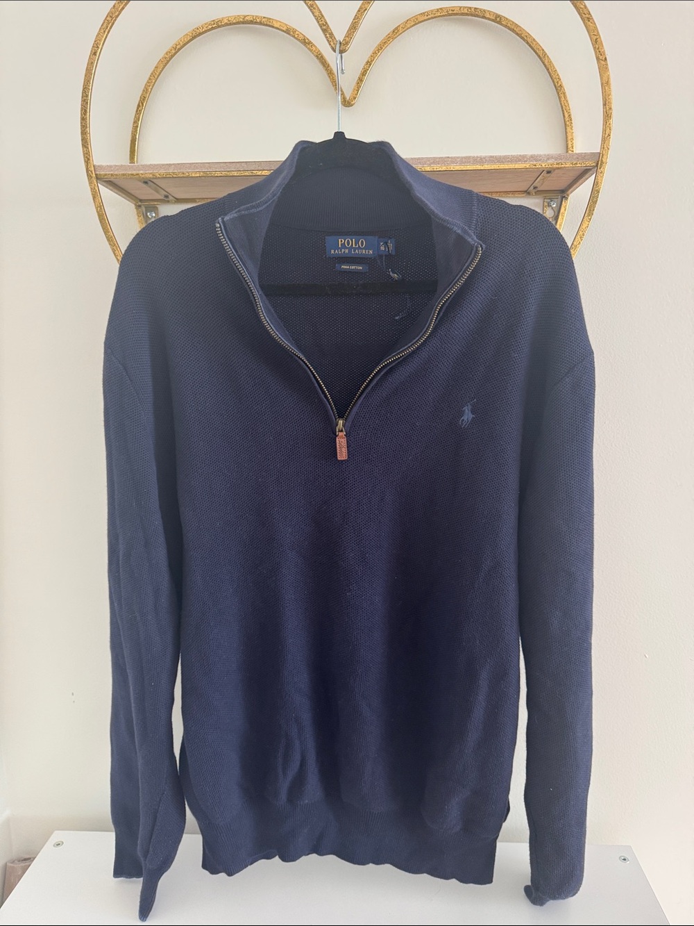 Polo by Ralph Lauren Navy 1/4 Zip Pima Cotton
